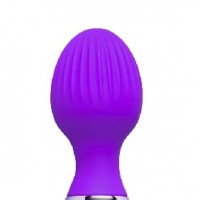 20 Function Double Ended Wand Massager, Silicone, PURPLE, BOTH ENDS INDEPENDENTLY VIBRATE 